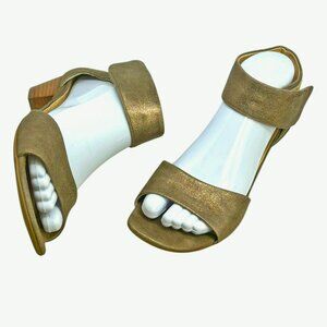 Paul‎ Green Tripoli Metallic Suede Ankle Wrap Sandals